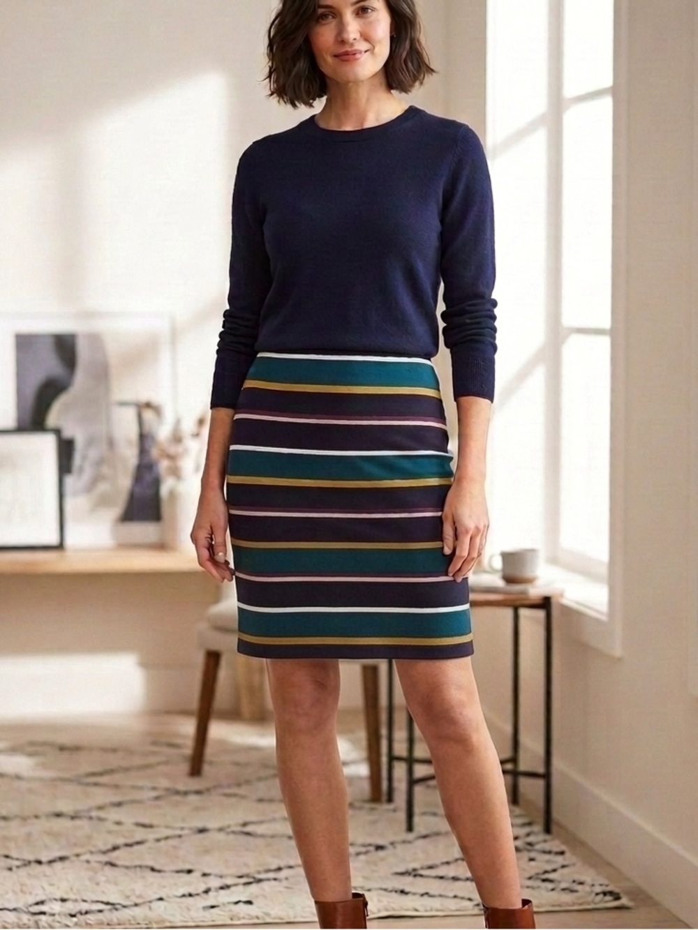 Ann Taylor Factory Stripe Skirt Size 8